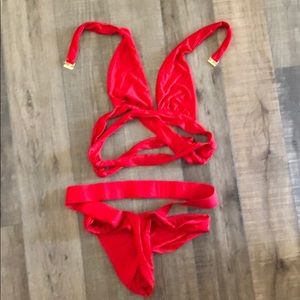 Red bikini wrap